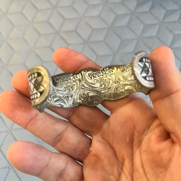 Solid .925 Montana Silver co. and Turquoise Men's Bracelet 8.5 inches. Gorgeous! - Picture 7 of 8